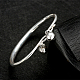 Штраф 925 стерлингового серебра женщин шарма браслеты BJEW-BB14647-3