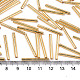 電気メッキガラスラッパビーズ  丸い穴  メタリックカラー  黄金メッキ  25x2.5mm  穴：1mm  約1800個/袋 SEED-S043-02B-01-3