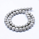 Línea de plata natural hebras de perlas de jaspe G-F531-10mm-O-3