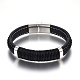 Bracelets de cordon en cuir BJEW-E352-34P-1