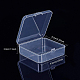 BENECREAT 10 pack Square Clear Plastic Bead Storage Containers Box Case with Flip-Up Lids for Small Items CON-BC0004-62-2