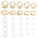 UNICRAFTALE 10 Sets Golden DIY Flat Round Finger Ring Making Kit Adjustable 304 Stainless Steel Finger Rings Componets 20 Pcs Clear Glass Beads for Jewlery Making 17~18mm Inner Diameter DIY-UN0003-45-1