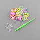 Fluoreszierenden Neon-Farbe Gummibänder Minen Webstuhl mit Zubehör DIY-R006-M-2