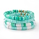 Set di braccialetti elasticizzati con perline heishi in argilla polimerica 4 pz 4 stili BJEW-JB05910-3