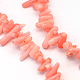 Copeaux teints brins de perles de corail synthétiques X-CORA-Q026-01E-1