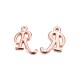 Rose Gold Plated Alloy Letter Pendants PALLOY-P097-05-R-1