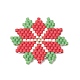 手作りミユキ日本の種子織機模様シードビーズ  クリスマス用の雪の結晶のペンダント  レッド  27x1.7mm  穴：0.5mm PALLOY-MZ00109-1