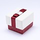 Cajas rectangulares de anillo de cartón con terciopelo negro en el interior y lazo CBOX-N006-02-1