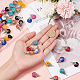 CHGCRAFT 50pcs Mixed Colors Resin Teardrop Pendants Tibetan Style Resin Charms with Alloy and Enamel for Jewelry Making RESI-CA0001-03AS-6