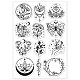 GLOBLELAND Plants Butterfly Clear Stamps Flower Moon Diamond Star Silicone Clear Stamp Seals for Cards Making DIY Scrapbooking Photo Journal Album Decoration DIY-WH0167-56-990-8