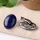 Lapis lazuli naturelles ovale clip-on boucles d'oreilles EJEW-J091-01-1