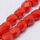 Solid Color Glass Barrel Beads Strands GLAA-F009-B01-1