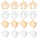 DICOSMETIC 16Pcs 2 Style 201 Stainless Steel Laser Cut Pendants STAS-DC0001-03-8