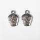 Mexico Holiday Day of the Dead Sugar Skull Tibetan Style Alloy Metal Pendants X-TIBEP-21061-AS-LF-1