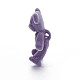 フロッキーアクリルシャンクボタン  クマ  紫色のメディア  38~39x29.5x15mm  穴：3mm OACR-N010-031B-4