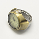 Relojes de cuarzo anillo elástico de hierro RJEW-R119-15A-2