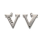 304 pendentif lettre en acier inoxydable sertis strass STAS-Y006-61P-V-2