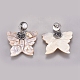 Natural Shell Pearl Dangle Stud Earrings EJEW-I237-01-2
