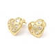 Clear Cubic Zirconia Heart Stud Earrings EJEW-E275-03G-1