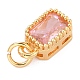 Real 18K Gold Plated Brass Inlaid Cubic Zirconia Charms ZIRC-L100-075G-08-4