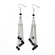 Glass Beads Tassel Earrings EJEW-JE03504-01-1