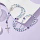 Collares de cuentas de rosario de acrílico y vidrio NJEW-JN04605-2