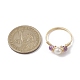 Открытое кольцо из медной проволоки с натуральным драгоценным камнем RJEW-JR00632-01-3
