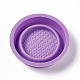 ポータブル 折りたたみ式 水彩絵の具ブラシ 洗浄水カップ  折り畳み式ペイントペンクリーニングバケツ  顔料混合カップ  紫色のメディア  9.9x4.4cm  内径：8.65のCM DIY-P072-01A-3