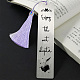 FINGERINSPIRE Inspirational Words Stainless Steel Bookmarks - Enjoy The Next Chapter with Tassel & Gift Box Graduation Gift for High School Elementary College Student Leaving Promotion Book Lover DIY-FG0002-70F-5