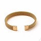 304 braccialetto a polsino aperto a forma di catena a maglie piatte in acciaio inossidabile per donna BJEW-C0033-06G-3