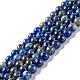 Lapis lazuli naturale perle tonde fili G-I181-09-6mm-1
