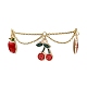 Alloy Enamel Fruit Charm Bracelets BJEW-JB09894-01-2