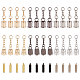 GORGECRAFT 24 Sets 4 Colors Cord End Cap with Screws for Tassel Jewelry Making Bead Cap Bails with Curb Chain for Zipper Pulls Handbags DIY Jewelry Making Leather Necklaces or Bracelets FIND-GF0003-81-1