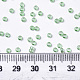 ガラスシードビーズ  機械刺繍に適合  透明色  ラウンド  薄緑  2.5x1.5mm  穴：1mm  約2222個/50g X-SEED-S042-11A-01-4