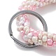 Porte-clés de poignet de bracelet de perles de verre AJEW-Z018-01D-2