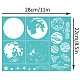 OLYCRAFT 2Pcs 11x8.6 Inch Layered Moon Silk Screen Stencil Self-Adhesive Silk Screen Printing Stencil Space Planets Mesh Transfer Stencils Reusable Paint Transfer for Painting on Wood DIY T-Shirt DIY-WH0338-253-2