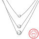 925 стерлингового серебра ожерелья многоуровневые NJEW-BB18740-8