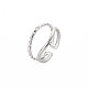 304 Stainless Steel Double Line Open Cuff Ring for Women RJEW-S405-211P-3