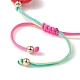 Coeur en résine avec bracelets de perles tressées mauvais œil BJEW-JB09461-4