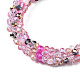 Bracelet extensible au crochet en perles de verre BJEW-T016-09G-2
