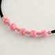 Collier en argile polymère branchés et des bracelets ensembles de bijoux: avec des perles en verre et de silicone et les accessoires en fer SJEW-Q017-3