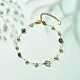 Bracelet de cheville en agate mousse naturelle et perle AJEW-AN00500-01-2