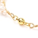 Brazalete trenzado de perlas naturales para mujeres adolescentes BJEW-JB06828-5