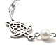 304 Gliederarmband aus Edelstahl mit CCB-Perlenketten für Damen BJEW-C025-08-3
