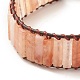 Bracelet rectangle en perles de cornaline naturelle BJEW-JB08198-05-4