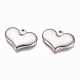 304 Stainless Steel Stamping Blank Tag Heart Pendants STAS-G218-08P-03-1