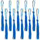 Sunnyclue 100 pz nappe da cucire sfuse segnalibro fatto a mano nappa nappe setose per la creazione di gioielli nappe morbide artigianali con anelli segnalibri nappa di seta poliestere berretto di laurea cappello di laurea decorazione blu FIND-SC0003-36B-1