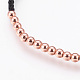 Bracelets de perles tressés en laiton réglables X-BJEW-JB03778-03-2