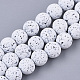 Spray Painted Natural Lava Rock Beads Strands G-N0324-C-10-1