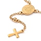 Rosary Bead Bracelets with Cross X-BJEW-E282-02G-2